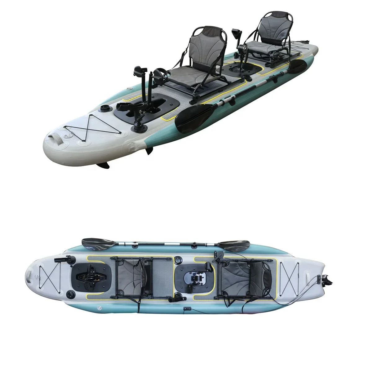 Fishing Gear - 2026 14FT 2-Person Sit-On-Top PVC Kayak