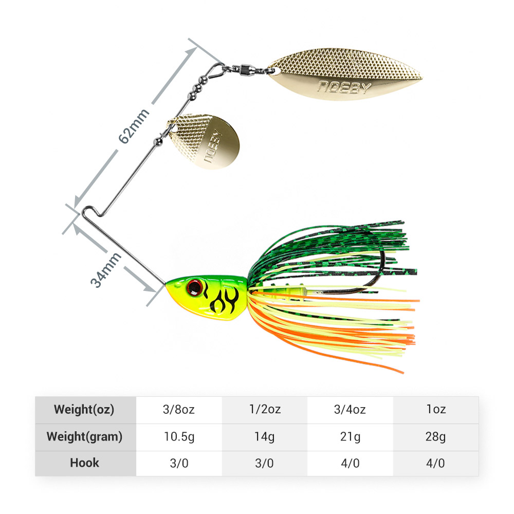 Noeby Spinnerbait 10.5g 14g 21 - огляд і ціна Jig Head Lure