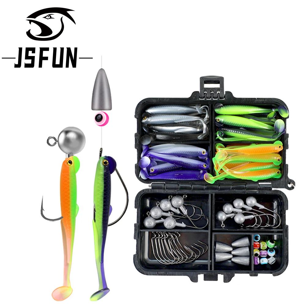 JSFUN 75pcs Silicone Lure Set  - огляд і ціна Jig Head Lure