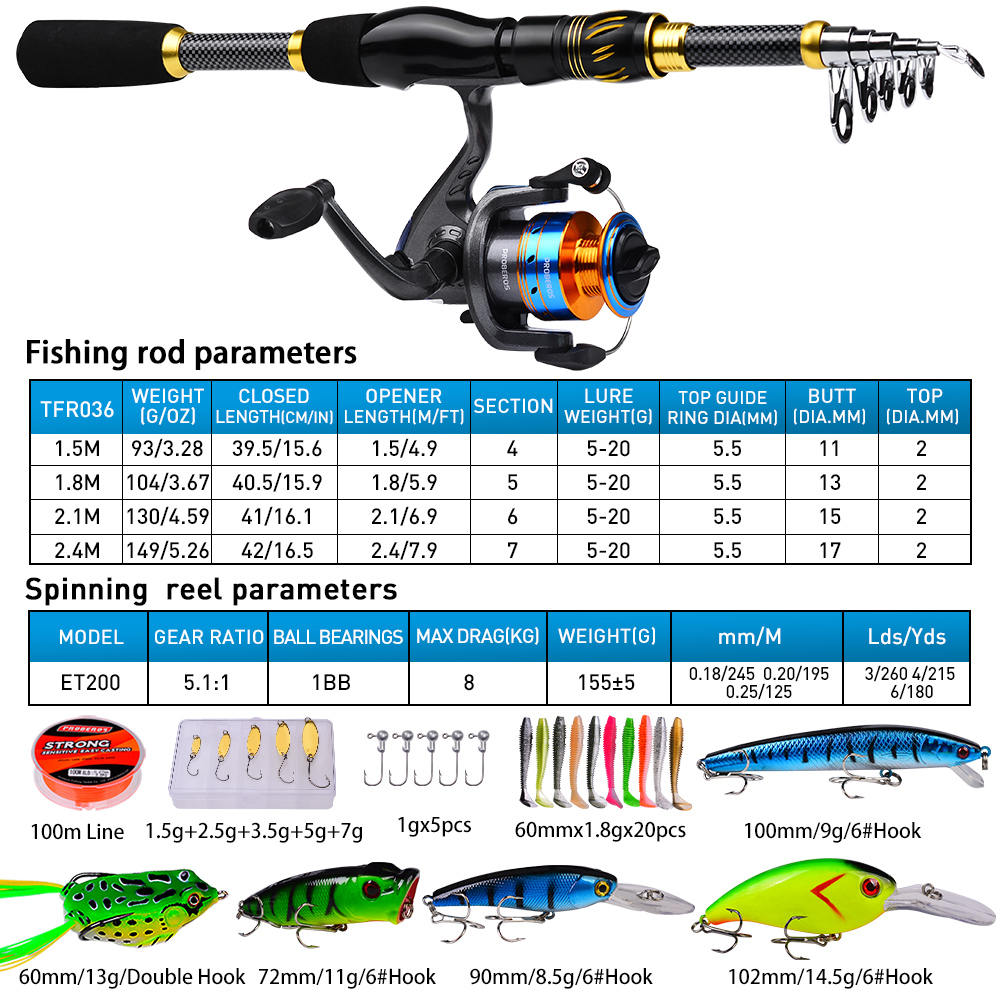 PROBEROS 1.5m-2.4m Fishing Rod - огляд і ціна Fishing Equipment Online