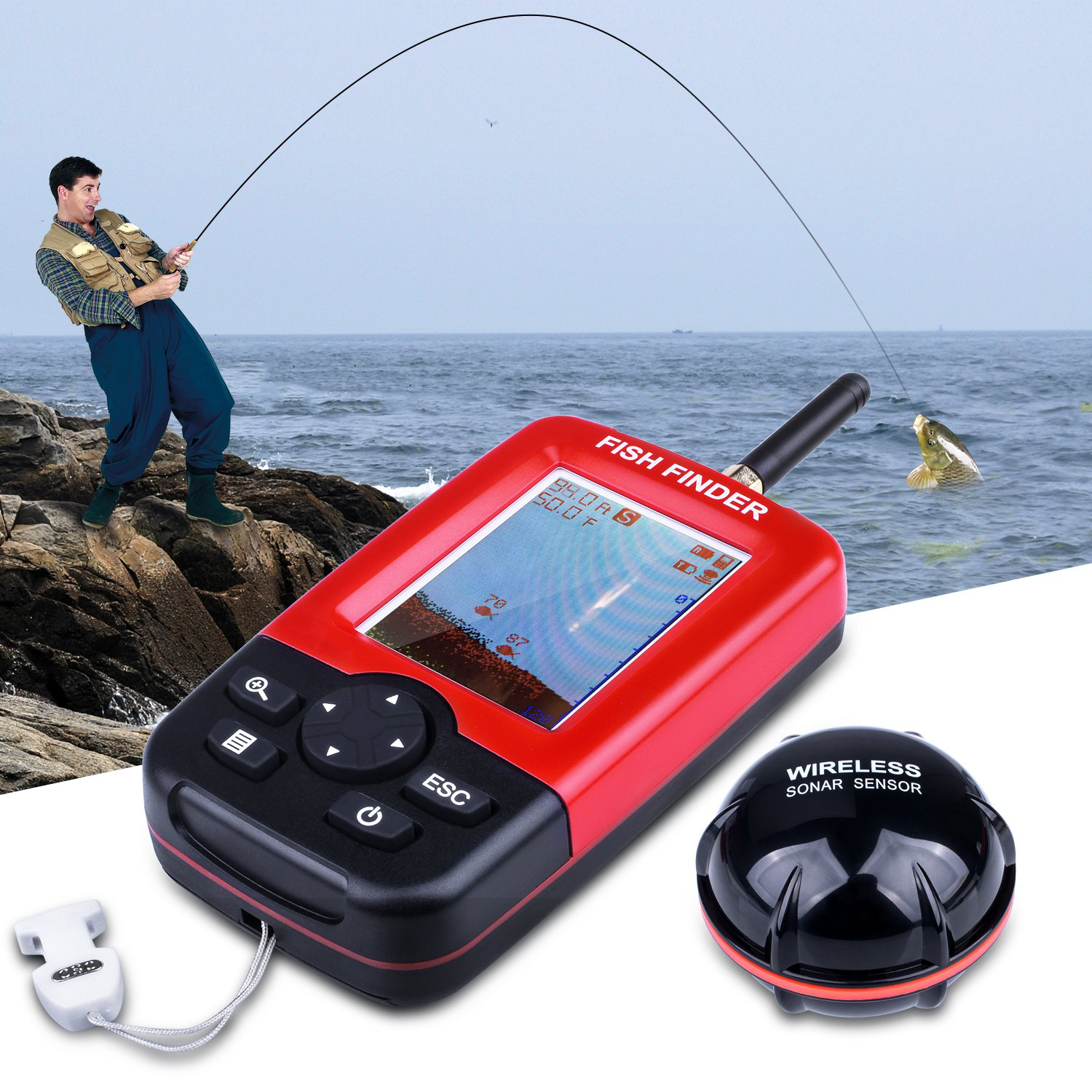 100M Portable Sonar Fish Finde - огляд і ціна Fishing Equipment In English