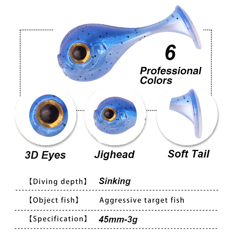 YUCONG 6PCS Jighead Soft Baits - огляд і ціна Jig Head Lure