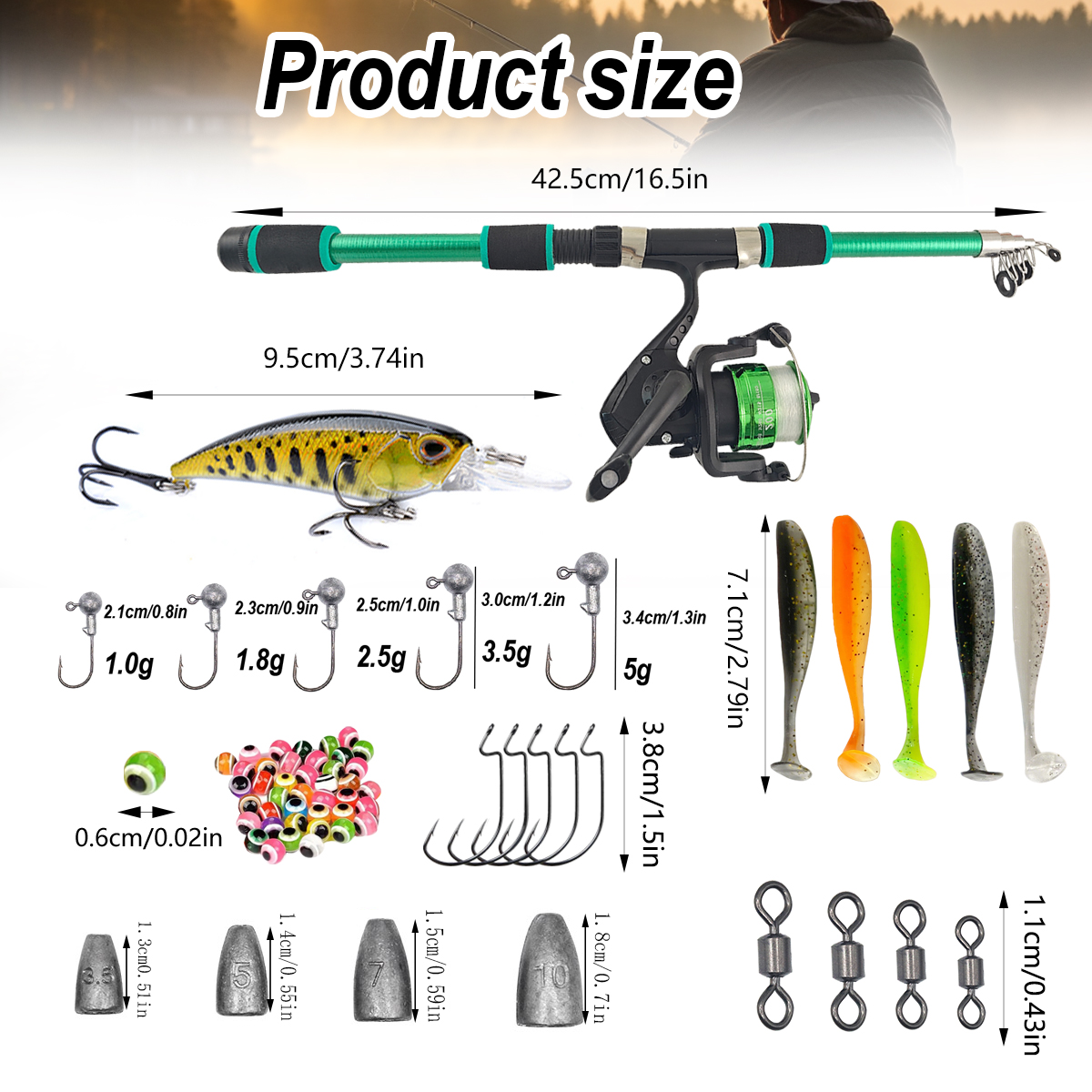72pcs Beginner Fishing Rod Ree - огляд і ціна Fishing Equipment Online