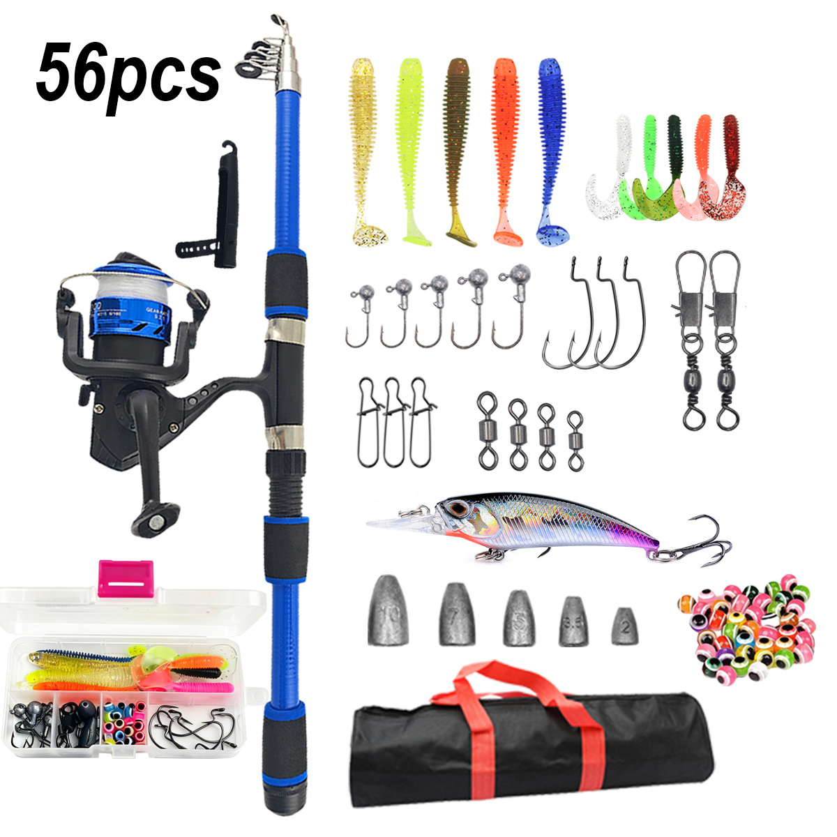 51pcs Beginner Fishing Rod Ree - огляд і ціна Fishing Equipment Online